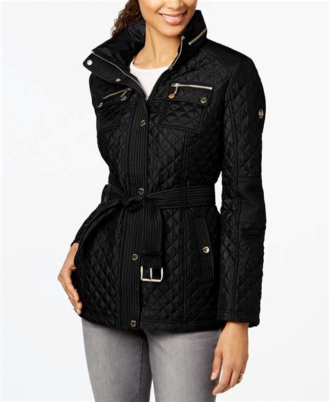 michael kors black winter jacket macys|michael kors winter jacket women's.